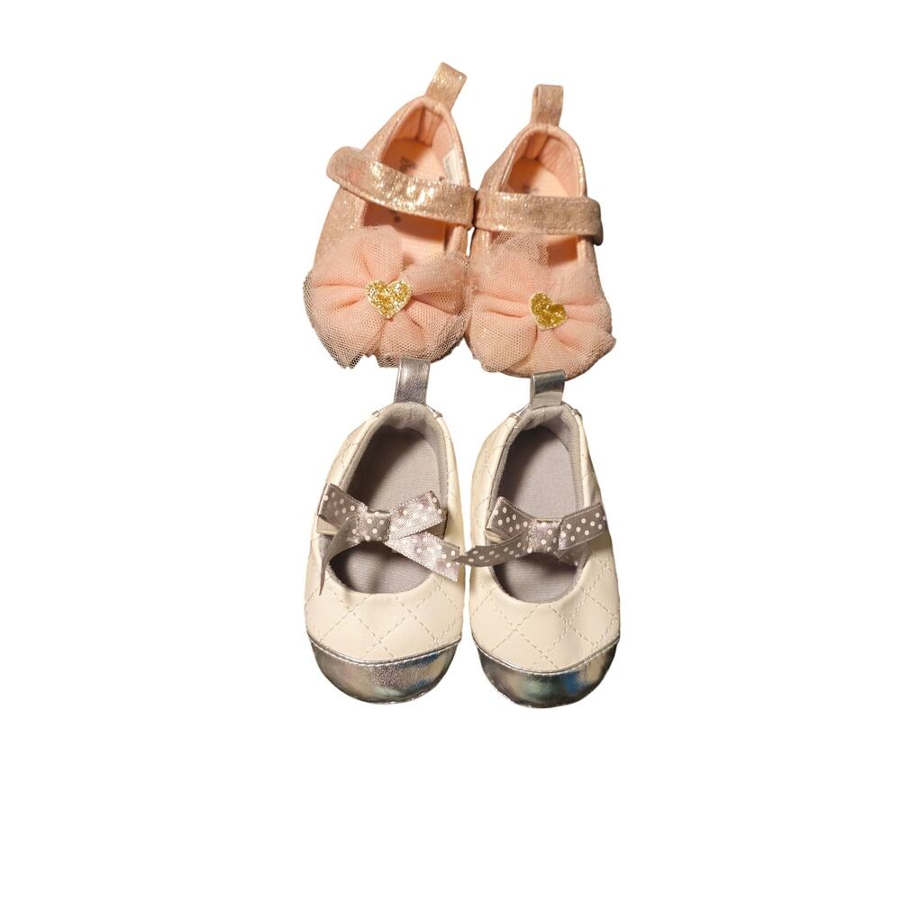 So 'Dorable & Stepping Stones Baby Shoe Bundle –Size 1– Pink/Gold + White/Silver